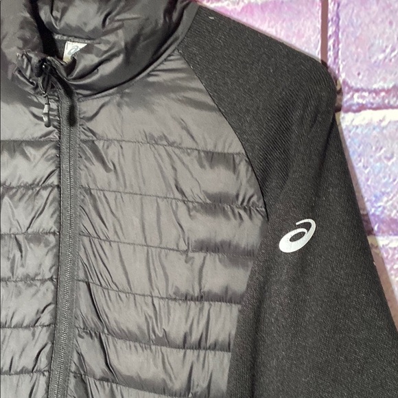 Asics Men's Puffer Jacket Small Black lightweight Full Zip - Picture 5 of 8